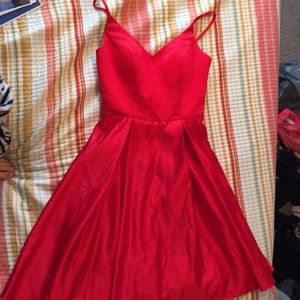 Red elegant dress knee length size 6